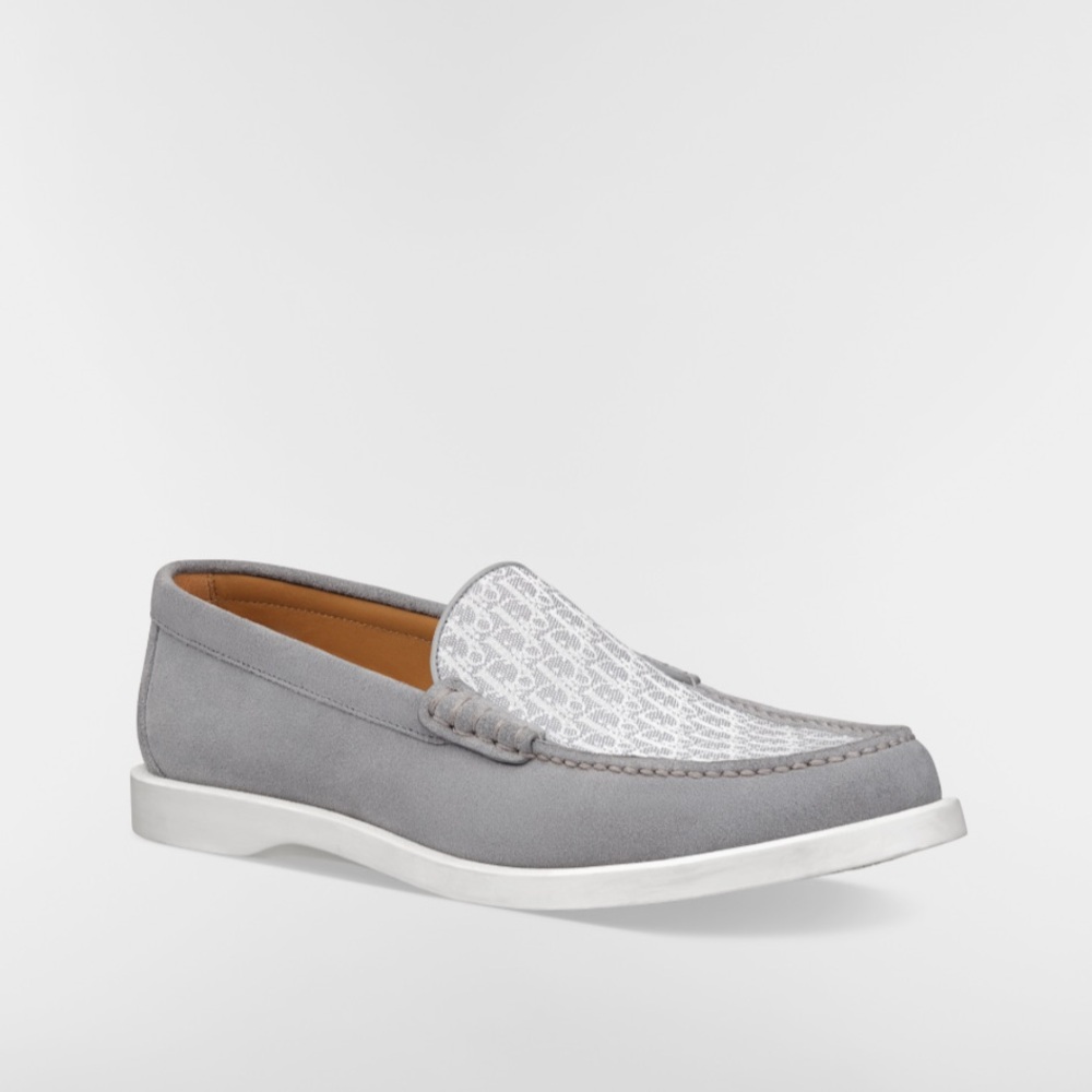 Dior Granville Loafer in Dior Gray Suede and Dior Oblique Jacquard 42/9